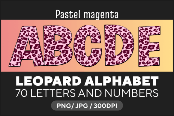 Pastel Magenta Leopard Alphabet Gráfico Manualidades Por fromporto