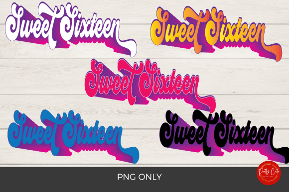 Sweet Sixteen 3D Text Graphic Crafts By Pretty Cute Creative