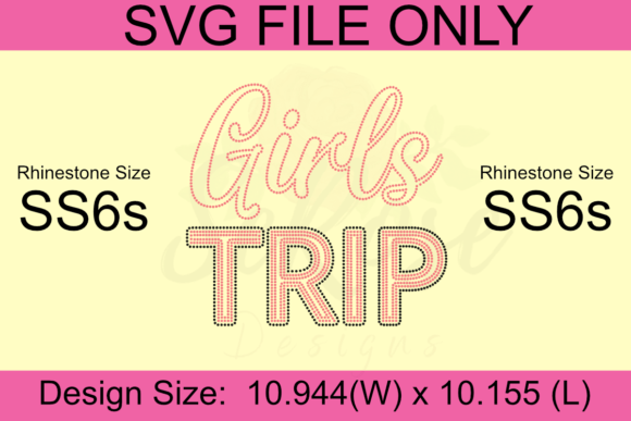 Girl Trip SS6s Rhinestone Template Gráfico Modelos Gráficos Por serosedesigns