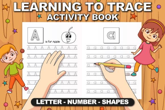Learning to Trace Kids Activity Book Graphic PreK By PRO KDP TEMPLATES