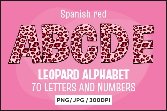 Spanish Red Leopard Alphabet Graphic Crafts By fromporto