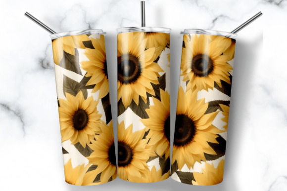 Sunflower Skinny Tumbler PNG Sublimation Graphic Print Templates By AppearanceCraft