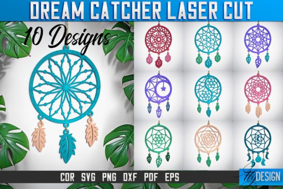 Dream Catcher Laser Cut SVG | Dream SVG Gráfico Manualidades Por flydesignsvg