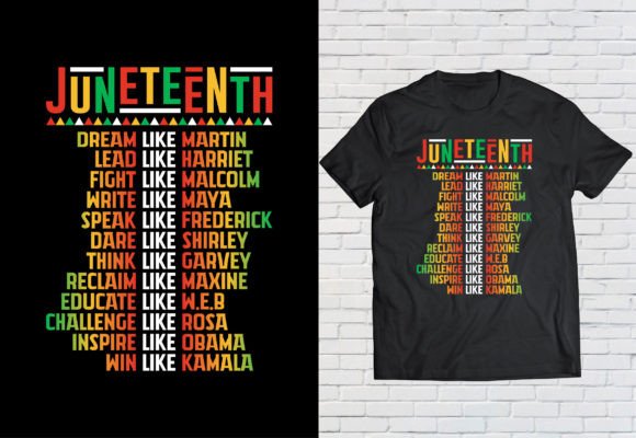 Juneteenth Dream Like Leaders T-shirt Grafika Projekty Koszulek Przez bipulb801