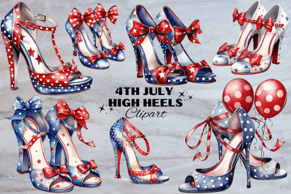American 4th of July - Party High Heels Graphic Illustrations By Painting Pixel Studio