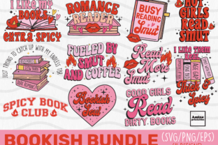 Bookish Bundle Retro Trendy SVG Designs Graphic Crafts By AminePrintables 1