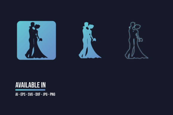 Cheerful Marriage Couple Icon Gradient Graphic Icons By virtualvitaminvv