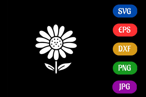 Daisy | Black and White Logo Vector Art Grafika Ilustracje AI Przez Creative Oasis