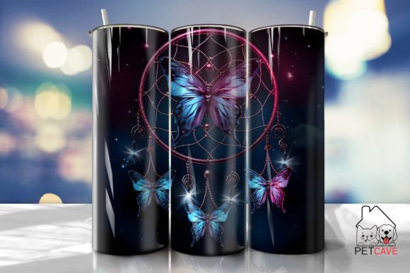Dream Catcher and Buterfly Tumbler 1 Graphic Print Templates By Pet Cave