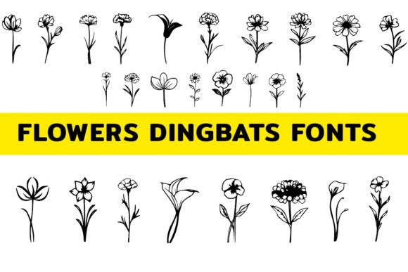 Flowers Dingbats Font By MOMAT THIRTYONE