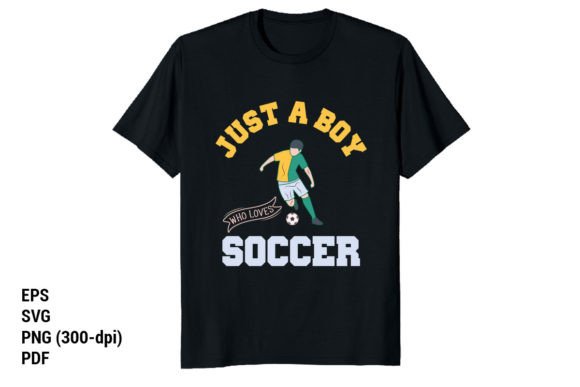 Just a Boy Who Loves Soccer Gráfico Diseños de Camisetas Por Vintage Designs