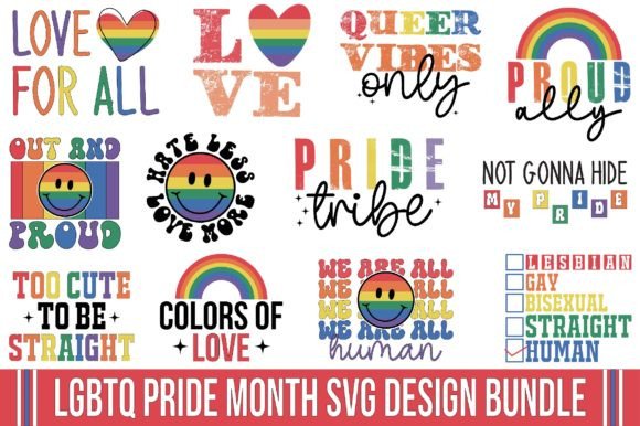 LGBTQ Pride Month SVG Design Bundle Graphic Crafts By designking