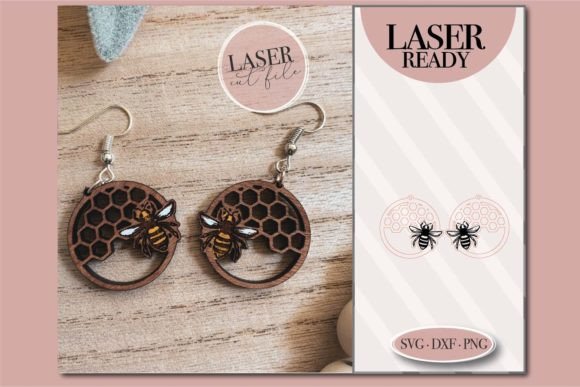 Bee Hive Earrings Svg Graphic 3D SVG By JustOneMoreProject