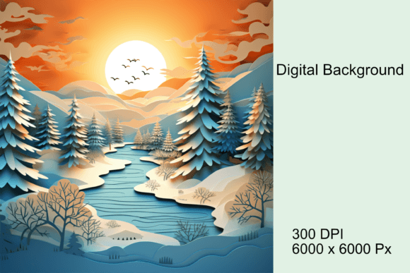 3D Effect Abstract Winter Background Graphic AI Illustrations By StellarMockups&Graphics