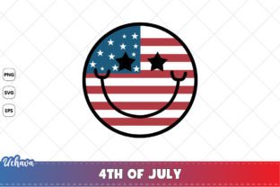 Retro Smiley Face 4th of July Svg Graphic Illustrations By uchava