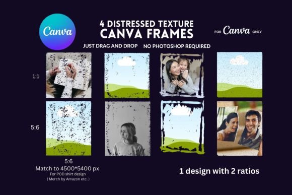 Distressed Texture Canva Frames Graphic Graphic Templates By ElementDesignAndArt