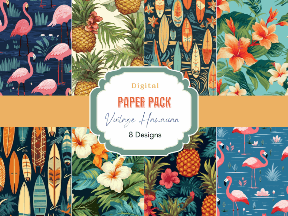 Vintage Hawaiian Tropical Paper Pack Graphic Patterns By Mystic Mountain Press