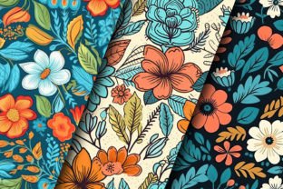 70's Retro Flowers Seamless Patterns Graphic Patterns By Creative Store 2