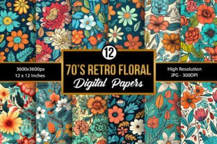 70's Retro Flowers Seamless Patterns Graphic Patterns By Creative Store 1
