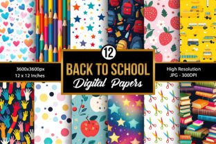 Back to School Digital Paper Patterns Graphic AI Patterns By Creative Store 1