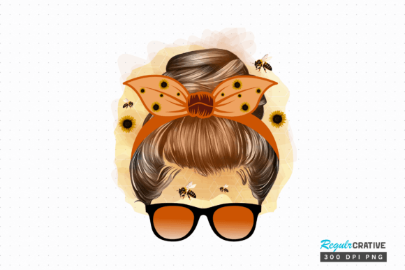 Bee Messy Bun Clipart Png Graphic Crafts By Regulrcrative