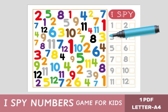 I Spy Game - Numbers - Math Game Graphic Teaching Materials By Let´s go to learn!
