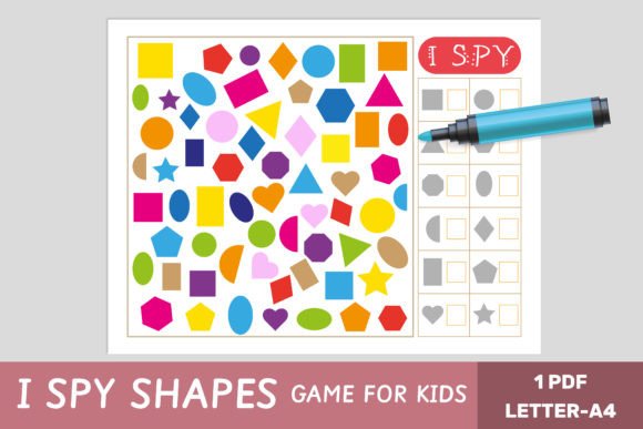 I Spy Game - Shapes - Math Graphic Teaching Materials By Let´s go to learn!