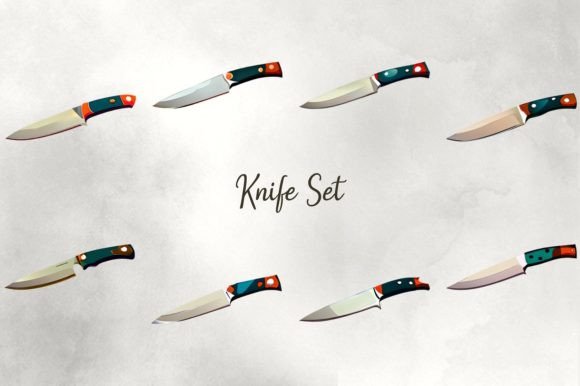 Juego de cuchillos Gráfico Ilustraciones Imprimibles Por Digitally Inspired