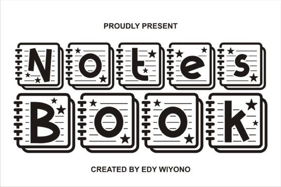 Notes Book Decorative Font By edywiyonopp