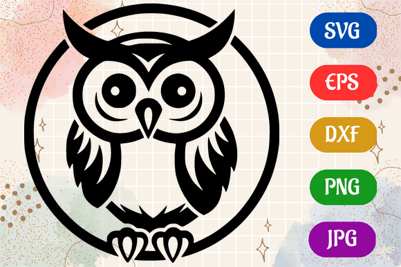 Owl - Black Icon Vector T-Shirt Mug Gráfico Ilustrações em IA Por Creative Oasis