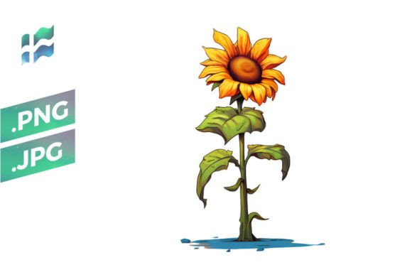 Sunflower Graphic AI Illustrations By MerchSuperb