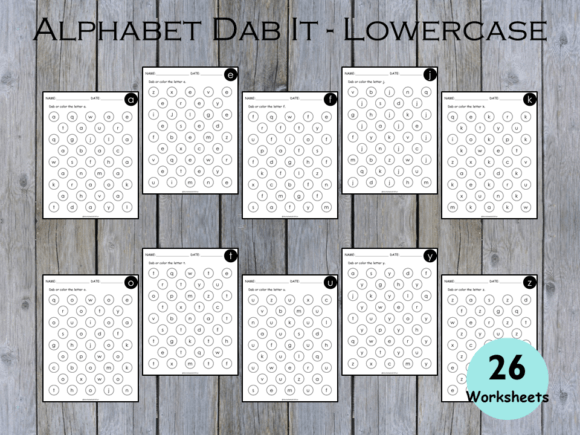26 - Alphabet Dab It Printable Lowercase Graphic K By WorksheetsWithFun
