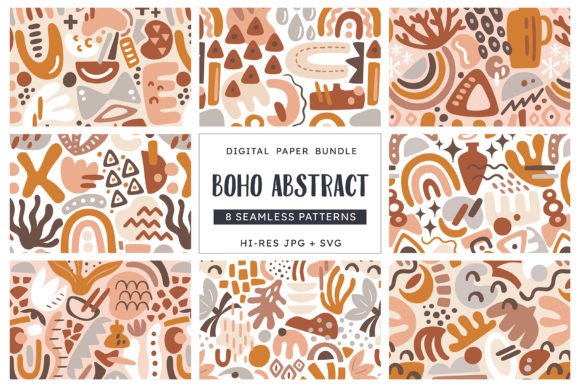 Abstract Boho Pattern Collection Grafik Papier-Muster Von insemar
