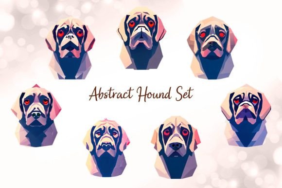 Abstract Hound Set Graphic Illustrations By Digitally Inspired
