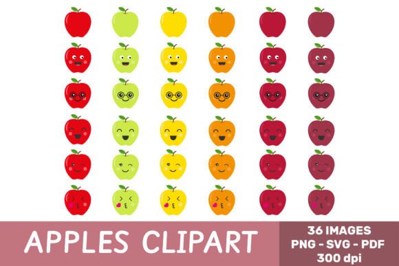 Apples Clip Art -Teacher Appreciation Graphic Illustrations By Let´s go to learn!