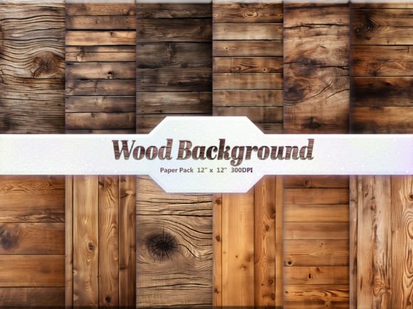 Wood Background Digital Paper Pack Gráfico Fondos Por DifferPP