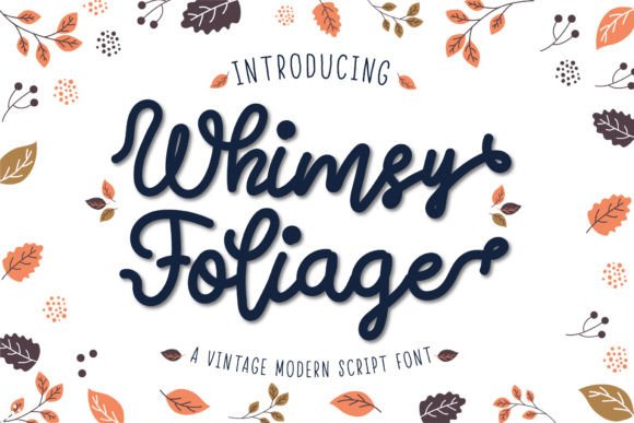 Whimsy Foliage Script & Handwritten Font By Nobu Collections
