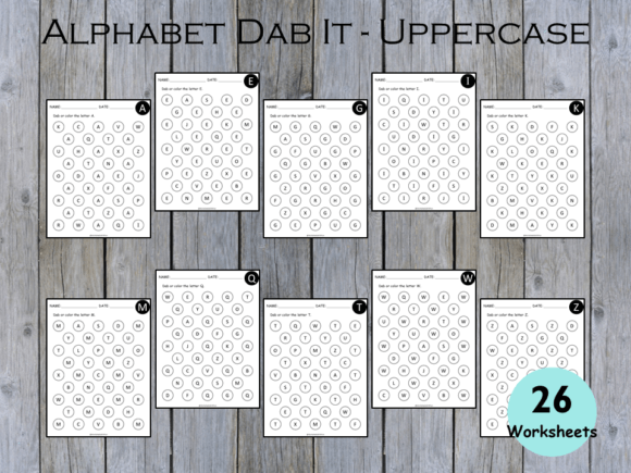 26 - Alphabet Dab It Printable Uppercase Graphic K By WorksheetsWithFun