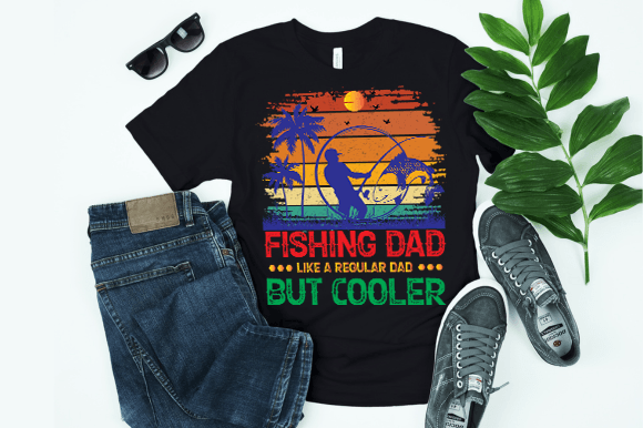 Fishing Dad Like a Regular Dad but Coole Graphic T-shirt Designs By kdp supervise