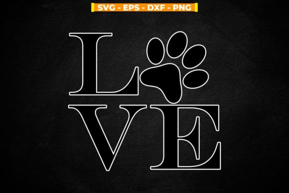 Paw Love Svg Cricut File Graphic Print Templates By svgitemsstore