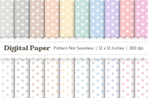 20 Pastel Stars Digital Paper Pack Graphic Patterns By Heyv Studio
