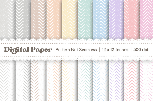 20 Pastel Zigzag Digital Paper Pack Graphic Patterns By Heyv Studio