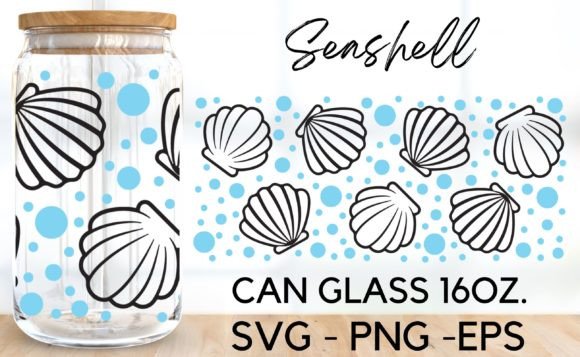 Seashell Ocean Glass Wrap Svg Graphic Crafts By BlackSnowShopTH