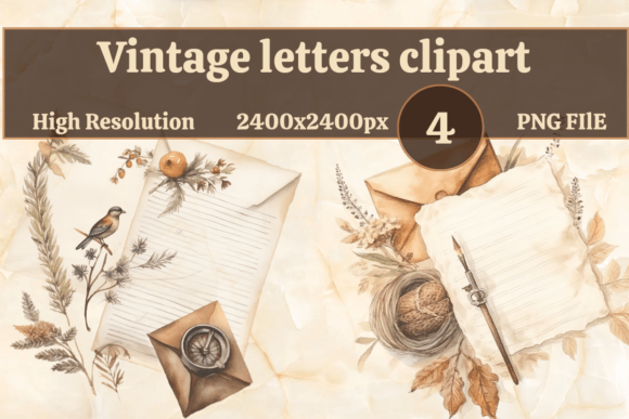 Vintage Letters Clipart Grafik KI Grafiken Von Chase Minds Creative