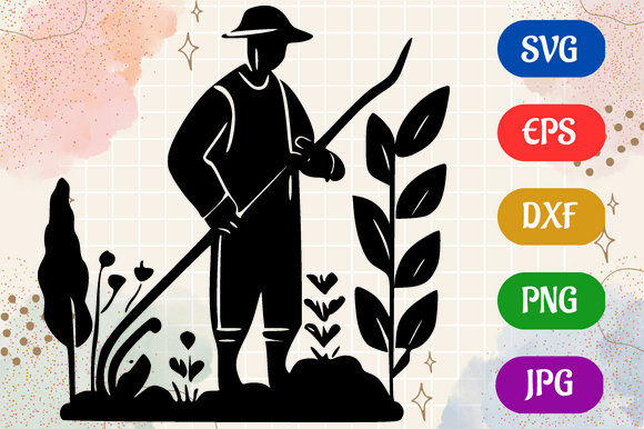 Gardening | Black SVG Vector Silhouette Graphic AI Illustrations By Creative Oasis