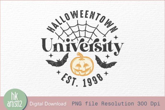 Halloweentown University Est 1998 Retro Graphic Crafts By Hkartist12