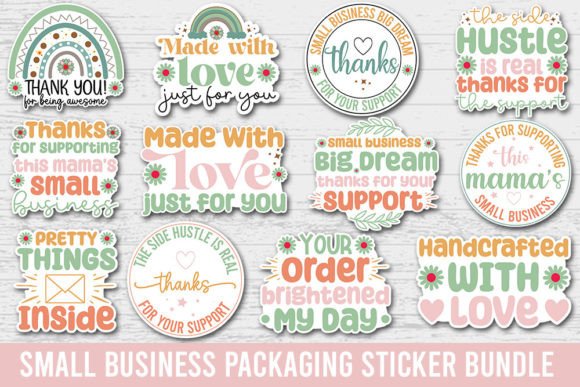 Small Business Packaging Sticker Bundle. Graphic Crafts By Moslem Graphics