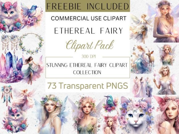 73x Ethereal Fairy Clipart Bundle PNG Gráfico PNGs transparentes de IA Por RockOrange Arts