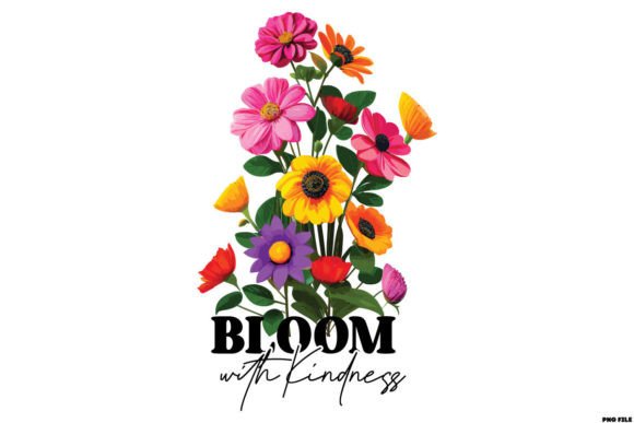 Bloom with Kindness PNG Sublimation Graphic Crafts By Ak Artwork