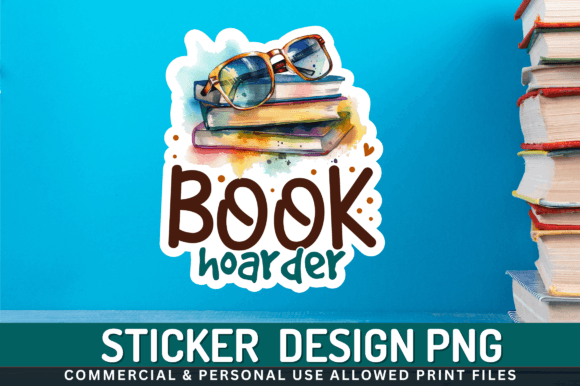 Book Hoarder Sticker Design Illustration Artisanat Par Regulrcrative